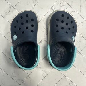 Kids Navy and Aqua Crocs